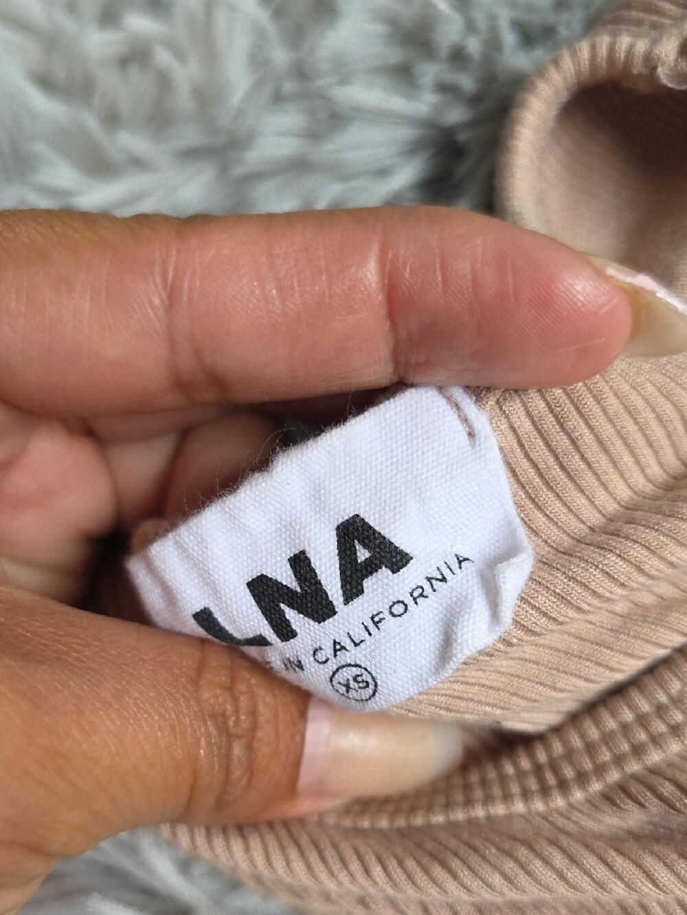 LNA Ribbed Tank Top - Beige - Picture 3 of 4